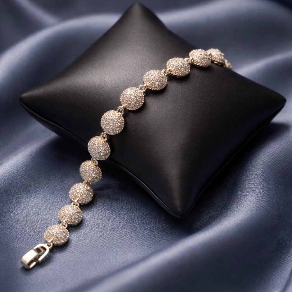 Gold Bubble Pave Women's Bracelet